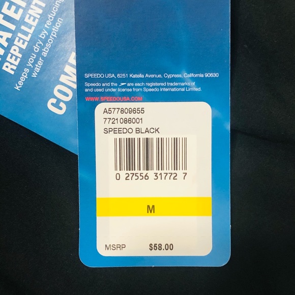 NWT Speedo Mens Swim Trunks Black/Gray Size M - Picture 6 of 8